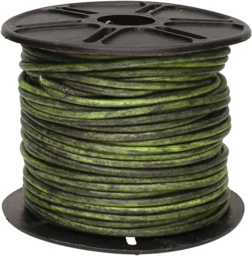Miniatura 73 de The Beadsmith Cordón de cuero – Negro – Bobina de 0.039 in – 5 yardas/14.8 ft – Tanga de cuero indio ideal para trenzar, cuentas, collares, cordones