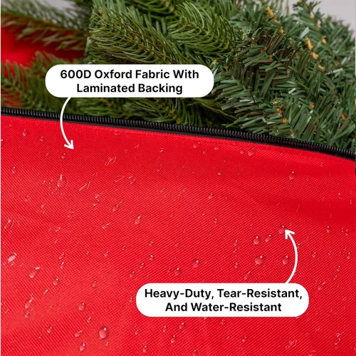 Miniatura 5 de (No fabricada en China) Bolsa de almacenamiento resistente para árbol de Navidad de 9 pies, se adapta a árboles artificiales de hasta 9 pies, asas