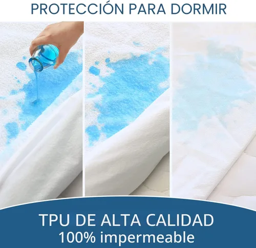 Miniatura 2 de Cubrecolchón de tela de toalla 100% impermeable, para colchones de hasta 18 pulgadas de alto, ultrasuave, silencioso y agradable al tacto, sábana