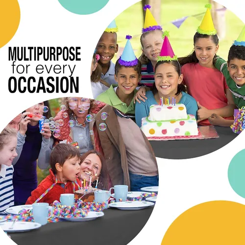 Miniatura 6 de Party Solids Rollo de Mantel de Mesa de Plástico Negro de 54 Pulgadas X 300 Pies en una Caja de Corte a Medida con Conveniente Cortador Deslizante.