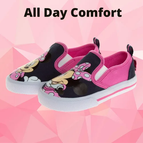 Miniatura 7 de Disney Zapatos de casa de muñecas de Minnie Mouse Gabys de princesa Frozen para niñas y niños pequeños, mocasines de carácter, tenis casuales de lona