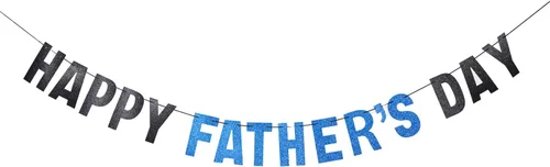 Miniatura 17 de Pancarta dorada con texto en inglés «Happy Father's Day» para el Día del Padre, decoración de fiesta del padre, guirnalda de fondo para el día