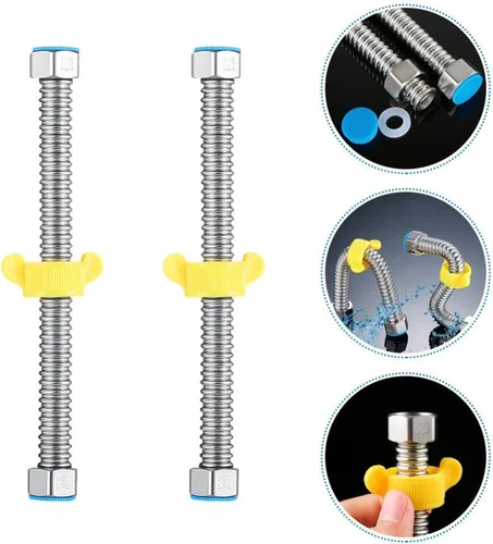 Miniatura 6 de DOITOOL Manguera de calentador de agua corrugado de acero inoxidable de 1/2 pulgada, línea de suministro de agua flexible, resistente a la corrosión