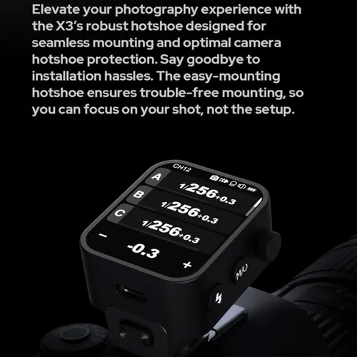 Miniatura 6 de Godox X3-F X3F X3 F Pantalla táctil TTL Disparador de flash inalámbrico para Fuji, 2.4 GHz inalámbrico, sincronización de alta velocidad, pantalla