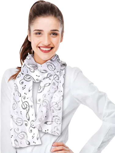 Miniatura 2 de CBC Crown Bufanda de notas musicales de moda para mujer (varios patrones, colores)