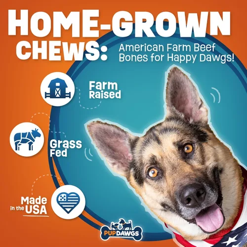 Miniatura 7 de Huesos de perro de un solo ingrediente, fabricados en Estados Unidos, huesos de fémur de carne de res, huesos naturales para masticadores agresivos
