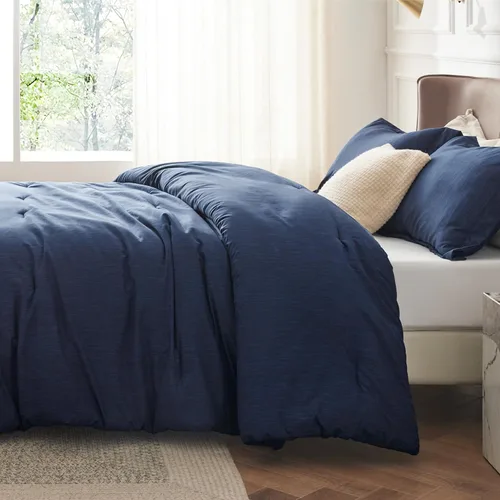 Miniatura 281 de Bedsure Juego de edredón Twin/Twin XL, ropa de cama suave beige para todas las estaciones, juego de cama teñido catiónico, 2 piezas, 1 edredón