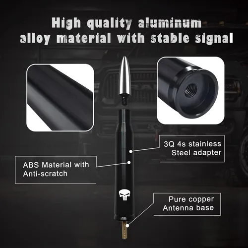 Miniatura 5 de Miytsya Antena de bala para camión de coche para GM Chevy Silverado 1500 2500 3500 HD Avalanche GMC Sierra 1500 2500 3500 Denali Accesorios