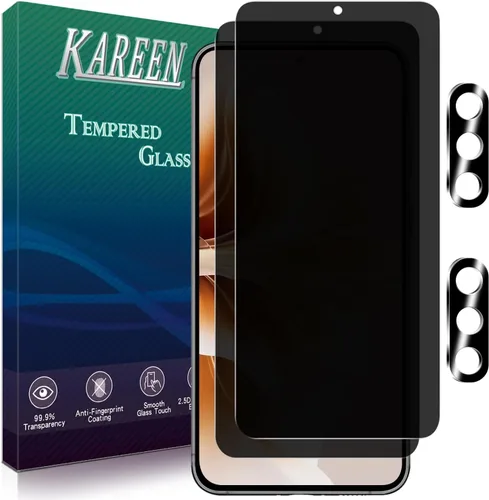 Miniatura 9 de KAREEN Paquete de 2+2 protectores de pantalla de privacidad para Samsung Galaxy S21 5G, película de vidrio templado privado antiespía con protector