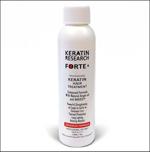 Keratina Forte Brasilera por 4.1 fl oz, con aceite de argán marroquí Tratamiento Que Alisa El Cabello Ahora con Una Fuerza Extra, Fórmula Mejorada