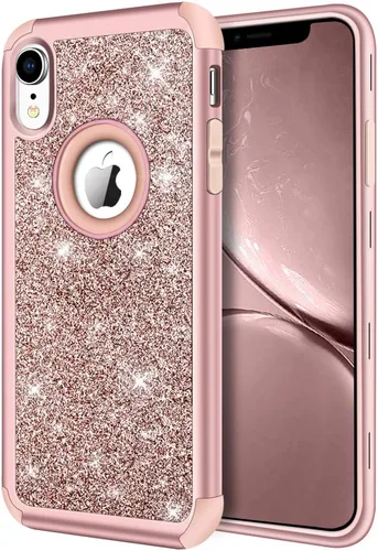 Miniatura 21 de Hython Compatible con Funda para iPhone XR, Protector Defensor de Cuerpo Completo de Servicio Pesado con Purpurina Brillante Reluciente, Carcasa