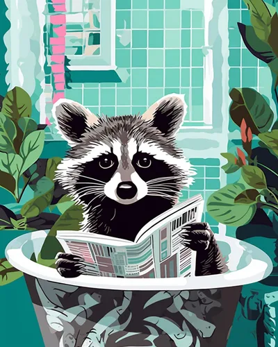 Miniatura 9 de Pintura por números para adultos, baño, animales, bricolaje, pintura al óleo digital, pintura acrílica, cebra, arte de pared, hojas verdes, bañera