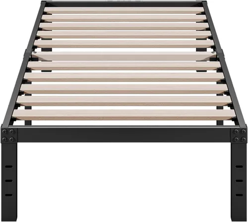 ZIYOO Base de cama individual, listones de madera de 3 pulgadas de ancho con soporte de 2500 libras para colchón, 16 pulgadas de alto, no necesita