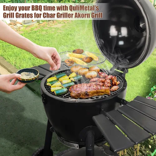 Miniatura 7 de QuliMetal Rejilla redonda de acero inoxidable 304 de 19.5 pulgadas de repuesto para parrilla Akorn Kamado Griller Akorn 16620 E56720 16820