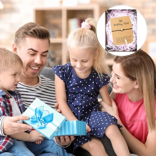 Miniatura 6 de WATINC Pulsera de deseos de 7 cumpleaños, pulseras ajustables de cordón de estrella con tarjetas de deseos, pulsera simple hecha a mano, regalo