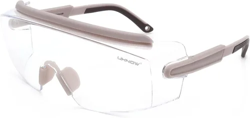 Miniatura 8 de UKNOW Anteojos de seguridad sobre lentes, gafas de seguridad antivaho protección ocular envolvente, gafas protectoras ANSI Z87.1 Gris