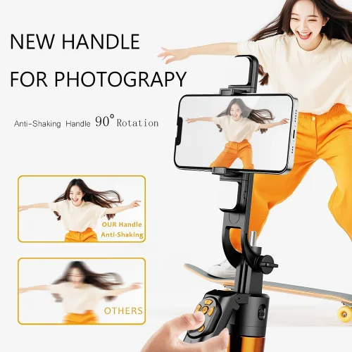 Miniatura 5 de Trípode para selfie de seguimiento automático de 70 pulgadas, rotación de 360°, soporte de trípode extensible para teléfono para selfies, grabación
