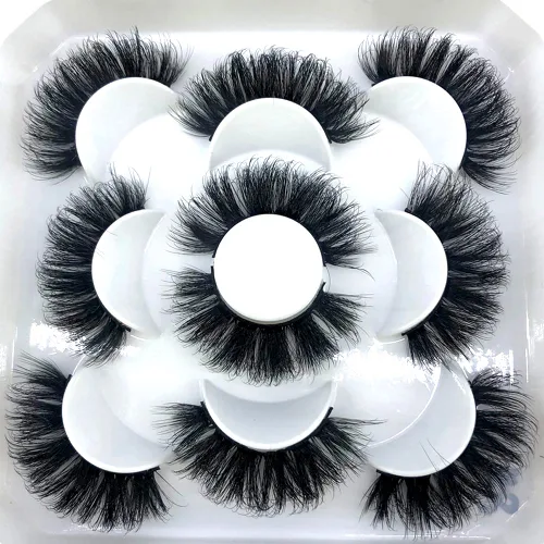 Miniatura 53 de 5 pares de pestañas postizas de visón 3D de 0.98 pulgadas a granel, con caja personalizada, pestañas postizas naturales finas al por mayor (ML-07)