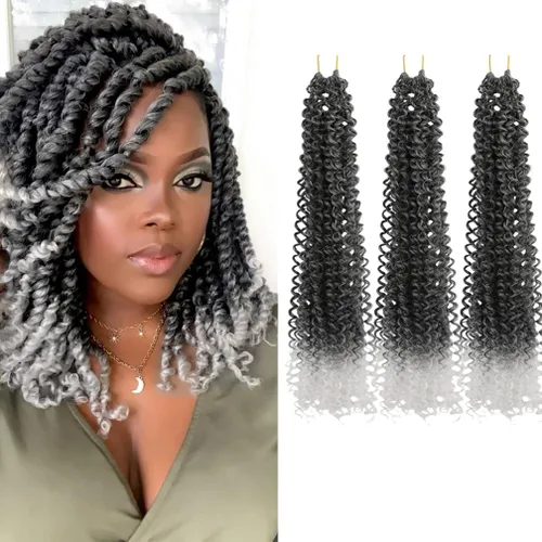 Miniatura 47 de Pelo de ganchillo Ocean Wave de 30 pulgadas, 3 paquetes de cabello trenzado de onda profunda, cabello rizado profundo con ganchillo para mujeres
