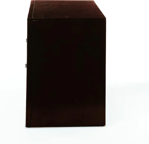 Miniatura 4 de Mesita de noche, mesita de noche de madera maciza con 2 cajones de almacenamiento y 1 bandeja extraíble, 26 x 17 x 25 pulgadas de alto (espresso)