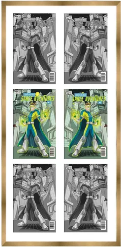 Miniatura 36 de Marco de cómic blanco mate para cómics publicado entre 1938 y 1955 (marco de madera maciza de cómic de la edad dorada) hecho para mostrar 4 cómics