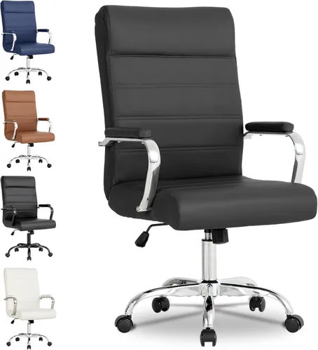 Silla de escritorio de oficina, sillas modernas de cuero para sala de conferencias, silla ergonómica de respaldo alto, silla ejecutiva giratoria de