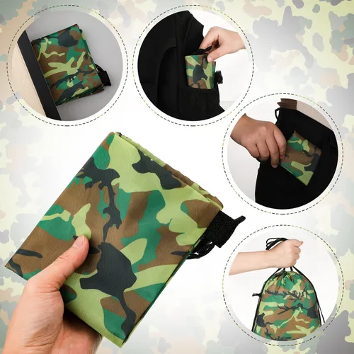 Miniatura 2 de Woanger Mochila de camuflaje con cordón de 24 piezas para bolsa de camuflaje impermeable con cordón, bolsas de viaje ligeras de camuflaje a granel