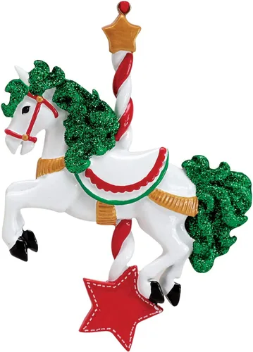 Miniatura 3 de Adornos de Navidad Personalizados de Carrusel 2025 - Adornos Personalizados de Carrusel de Navidad Adorno de Unicornio Personaje para Niñas Niña