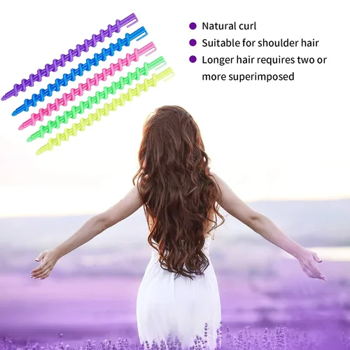 Miniatura 4 de WILLBOND - 40 piezas de varillas de permanente de cabello en espiral de plástico largas, herramientas de peinado de barbería para rizar el cabello