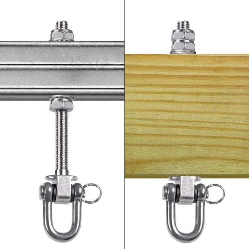 Miniatura 6 de SELEWARE Juego de 2 ganchos de columpio resistentes con capacidad de 1800 libras, pernos de columpio M10 x 9.3 pulgadas, ganchos de columpio