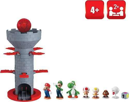 Miniatura 2 de Epoch Games Super Mario Blow Up! Shaky Tower Juego de equilibrio – Juego de habilidad y acción de mesa con figuras de acción coleccionables de Super