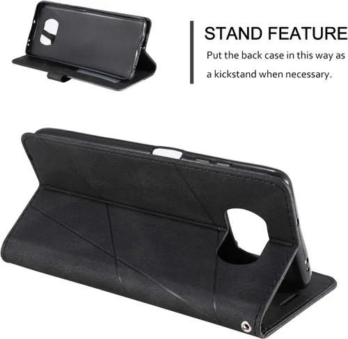 Miniatura 2 de Funda tipo cartera de cuero para Xiaomi Poco X3 NFC, funda de cuero con tapa de PU de alta calidad, con ranuras de crédito, atril, libro de bolsillo