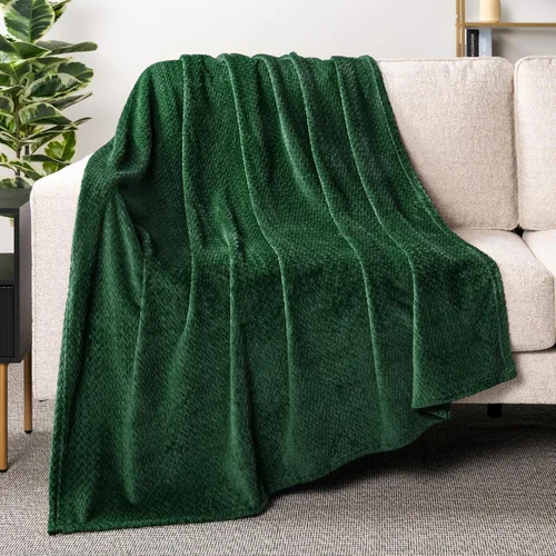 Miniatura 29 de PAVILIA - Manta de forro polar suave y sólida de color negro para sofá, mantas ligeras y mullidas y cálidas para cama, manta de franela mullida