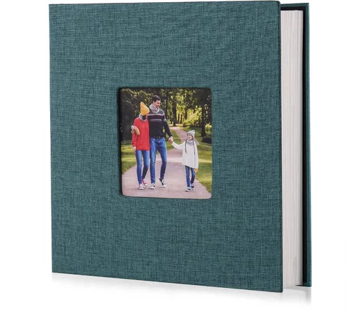Miniatura 39 de HoneyTolly Álbum de fotos autoadhesivo para fotos de 4 x 6 imágenes, cubierta magnética de lino, 15 hojas/30 páginas en blanco para bodas Beige claro