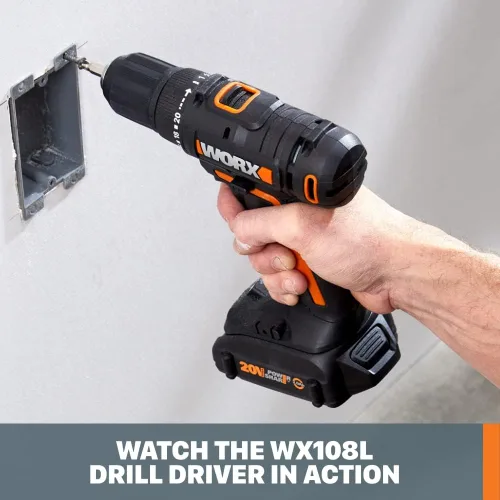 Miniatura 10 de Worx WX108L 20V 1/2" Taladro atornillador inalámbrico Power Share - (Baterías y cargador incluidos)