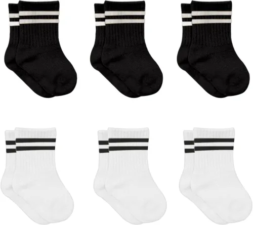Miniatura 14 de bistyle Calcetines tobilleros con agarre para bebé, 6 pares, calcetines de algodón orgánico para recién nacidos, calcetines para niños y niñas