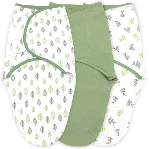 Miniatura 31 de Mantas para envolver para recién nacidos – Juego de 3 mantas para bebé de 0-3 meses – Saco de dormir ajustable – Envuelto suave de algodón orgánico