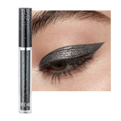 Miniatura 18 de Sombra de ojos líquida con efecto brillante de larga duración, sombra de ojos con pigmento brillante, maquillaje con brillo y purpurina