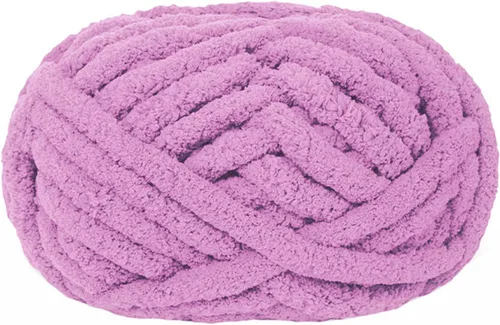 Miniatura 10 de Hilo de felpilla de punto grueso para mantas de tejer a mano, súper suave para mantas grandes jumbo (color rosa claro)