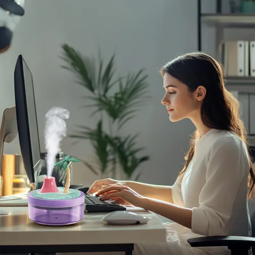 Miniatura 6 de Mini Humidificador Lindo 320mL con Vapor Frío y 2 Modos de Niebla, para Hogar/Guardería/Oficina, Mini Humidificador de Aire Portátil, humidificador