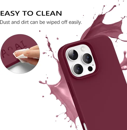Miniatura 376 de GUAGUA Funda compatible con iPhone 17 Pro Max de 6.9 pulgadas, silicona líquida, goma de gel suave, delgada, forro de microfibra delgada