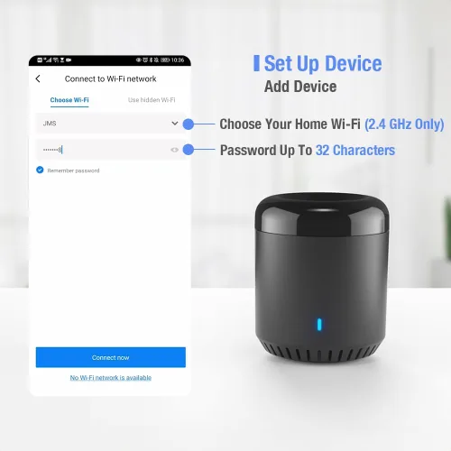 Miniatura 4 de Broadlink WiFi Smart Home Hub RM Mini 3 (solo Wi-Fi de 2.4 GHz) Automatización IR Aprendizaje Control remoto universal para TV Compatible con Alexa