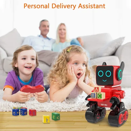 Miniatura 4 de Robots para niños, robot de control remoto, luz LED interactiva inteligente, habla, movimientos de baile, banco de monedas integrado, programable