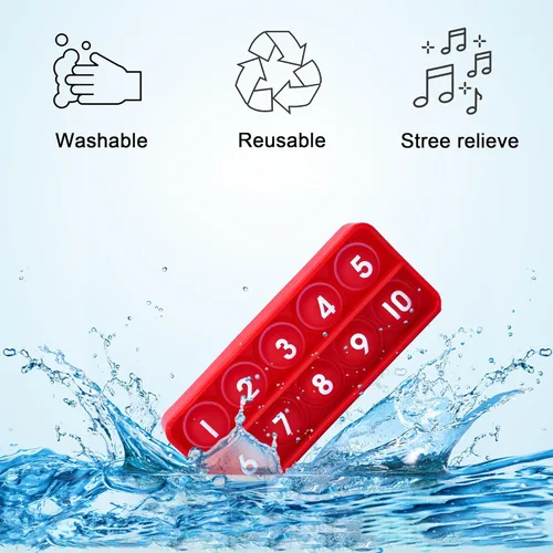 Miniatura 4 de Ten Frame Pop Math Manipulatives - Juego de 6 juguetes de silicona para la ansiedad para aulas de jardín de infantes - Atractivos juguetes