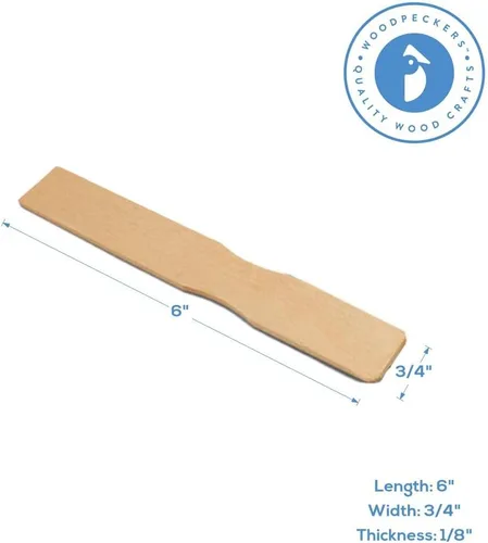 Miniatura 5 de Palitos de pintura de 6 pulgadas, caja de 50 agitadores de pintura de madera dura, paletas de mezcla de madera para epoxi o resina, marcadores