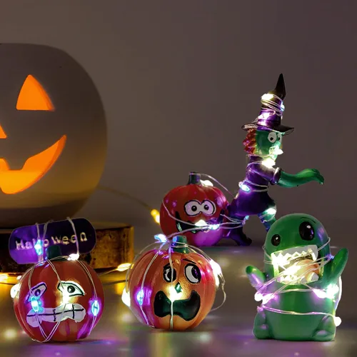 Miniatura 5 de Figura de decoración de fantasma de calabaza de bruja de Halloween, decoración de Halloween, decoración de fiesta de otoño, estatua del hogar