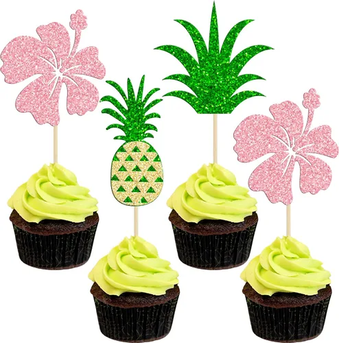 Miniatura 8 de Gyufise 10 piezas de plástico verde palmera cocos cupcakes toppers miniatura figuras de palmera decoraciones para pasteles para micro acuario