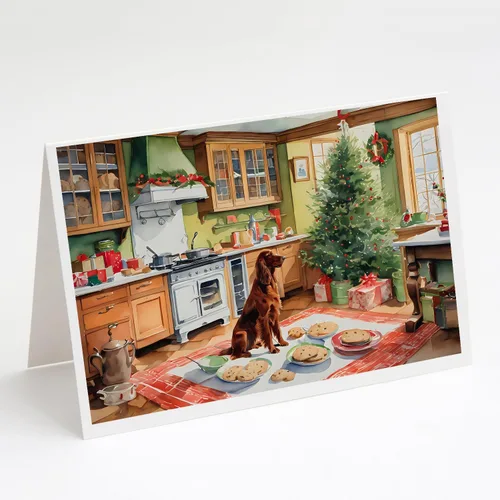 Miniatura 138 de Caroline's Treasures DAC3884GCA7P Paquete de 8 tarjetas en blanco de Navidad con galletas de husky siberiano Tarjetas de felicitación con sobres