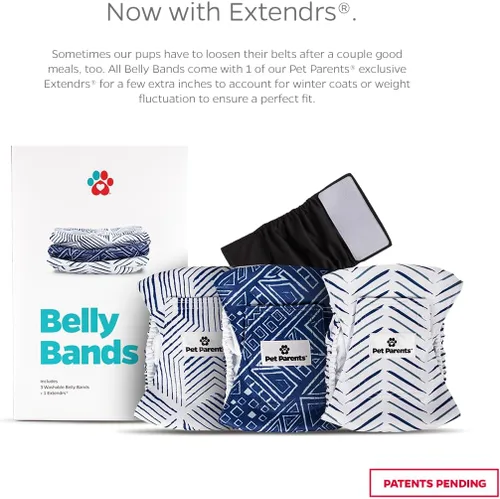 Miniatura 2 de Pet Parents® Bandas lavables para el vientre para perros machos (paquete de 3) + Extendrs® de pañales duraderos para perros machos, pañales prémium