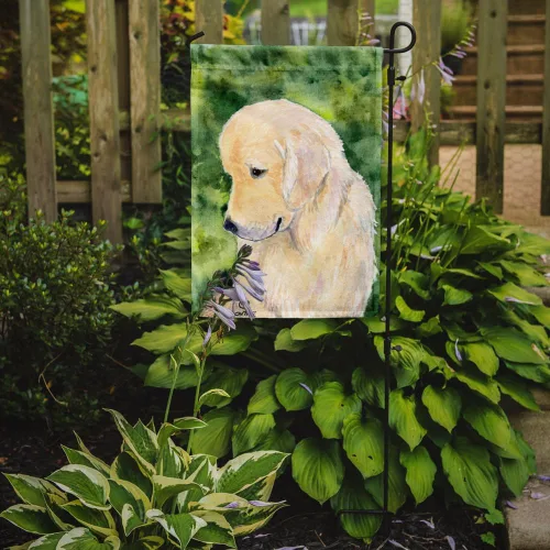 Miniatura 2 de Caroline's Treasures SS8757GF - Bandera decorativa para jardín con diseño de Golden Retriever para jardín, jardín, jardín, multicolor, diseño